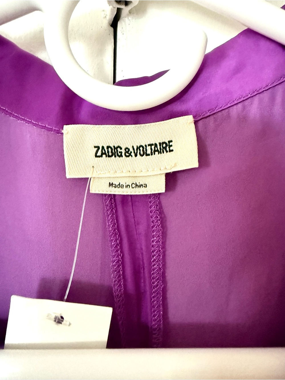 NWOT 💜 Zadig&Voltaire Purple Twist-Front V-Neck satin midi dress size S - Picture 7 of 15